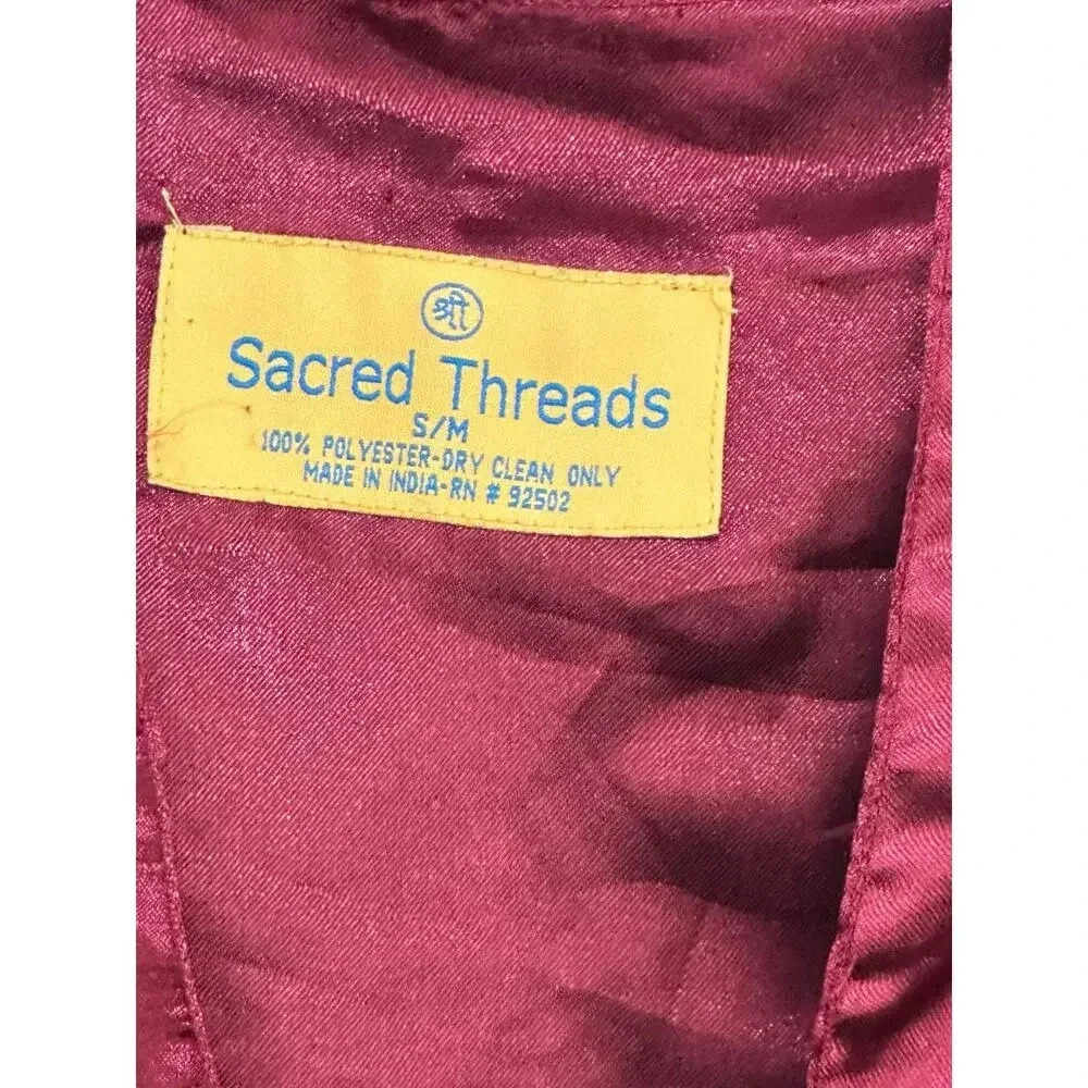 Vintage Sacred Threads Patchwork Kimono Jacket Du… - image 2